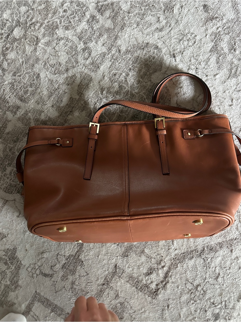 NWOT Spartina 449 Siren Premium Leather Jetsetter Tote Brown - Picture 5 of 6